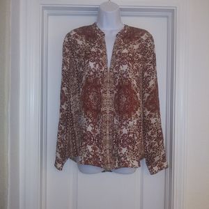 L'agence Silk Pullover Floral Blouse Top